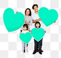 Png Happy family expressing their love, transparent background