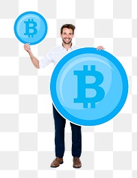 Png Businessman bitcoin, transparent background