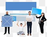 Png Businesspeople web design board, transparent background