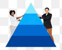 People holding png pyramid graph, transparent background