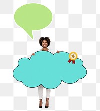 Png Woman success sign, transparent background