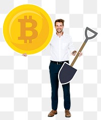 Png Businessman bitcoin, transparent background