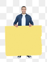 Png Man holding stand together sign, transparent background