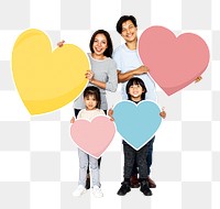 Png Happy family expressing their love, transparent background