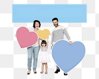 Png Happy family expressing their love, transparent background