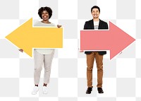 Png Business people choosing different directions, transparent background