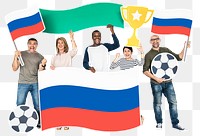 Png Football fans Russia flag, transparent background