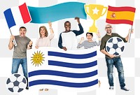 Png Football fans France, Uruguay and Spain, transparent background