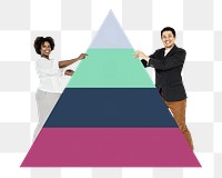 People holding png pyramid graph, transparent background