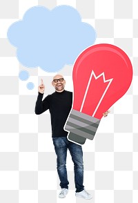 Png Creative designer thinking up new ideas, transparent background