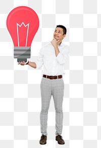 Png Creative designer thinking up new ideas, transparent background