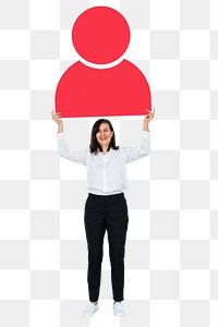 Png Business team with large magnet, transparent background