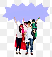 Superhero family png element, transparent background