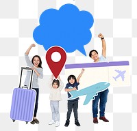 Family travel png element, transparent background