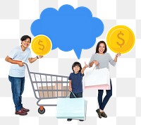 Shopping png element, transparent background