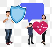 Family insurance png element, transparent background