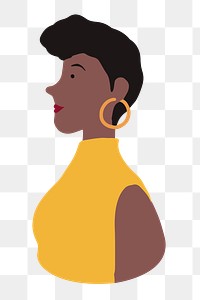 Black woman png character illustration, transparent background