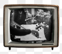 PNG musical concert in retro TV, transparent background