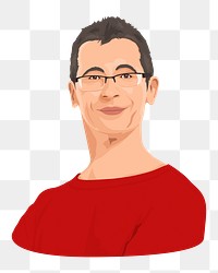 Smiling man png character illustration, transparent background