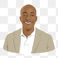 African American businessman png character illustration, transparent background