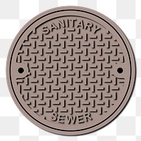 PNG Manhole cover clipart, transparent background. Free public domain CC0 image.