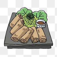 Spring roll png sticker, transparent background. Free public domain CC0 image.