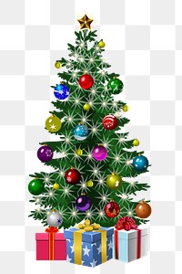 Christmas tree png sticker, transparent background. Free public domain CC0 image.