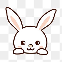 Rabbit png sticker, transparent background. Free public domain CC0 image.