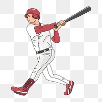 Baseball player  png clipart illustration, transparent background. Free public domain CC0 image.