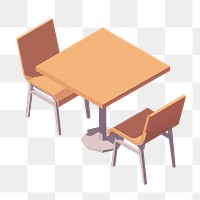 Restaurant table  png clipart illustration, transparent background. Free public domain CC0 image.