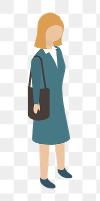 Businesswoman  png clipart illustration, transparent background. Free public domain CC0 image.