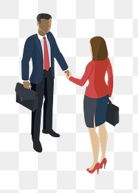 Business deal  png clipart illustration, transparent background. Free public domain CC0 image.