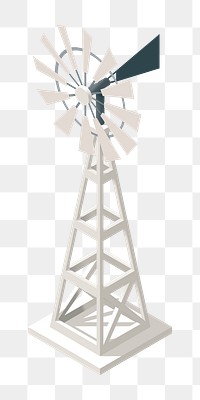 Windmill  png clipart illustration, transparent background. Free public domain CC0 image.