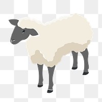 Sheep  png clipart illustration, transparent background. Free public domain CC0 image.