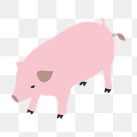 Pig  png clipart illustration, transparent background. Free public domain CC0 image.