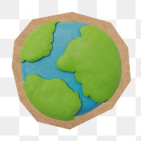 Earth clay icon png, cut out paper element, transparent background