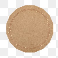 Round bronze frame png, cut out paper element, transparent background