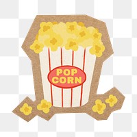 Cute popcorn png, cut out paper element, transparent background