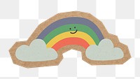 Smiling rainbow png, cut out paper element, transparent background