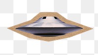 UFO png, cut out paper element, transparent background