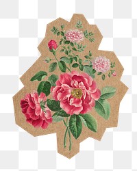 Pink rose png, cut out paper element, transparent background