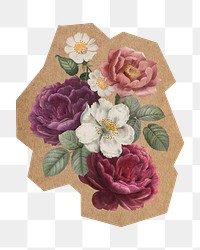 Beautiful roses png, cut out paper element, transparent background