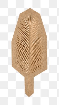 Gold palm leaf png, cut out paper element, transparent background