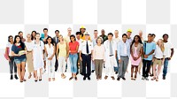 Diverse people png element, transparent background