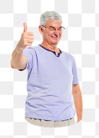 PNG senior man, collage element, transparent background