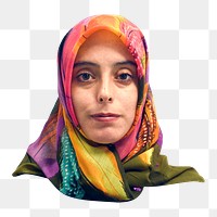 PNG Muslim woman, collage element, transparent background