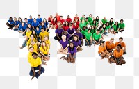 Diverse people png element, transparent background