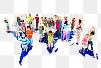 Diverse kids png element, transparent background