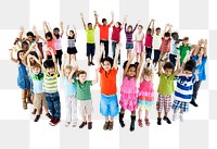 Diverse kids png element, transparent background