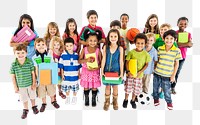 Diverse kids png element, transparent background